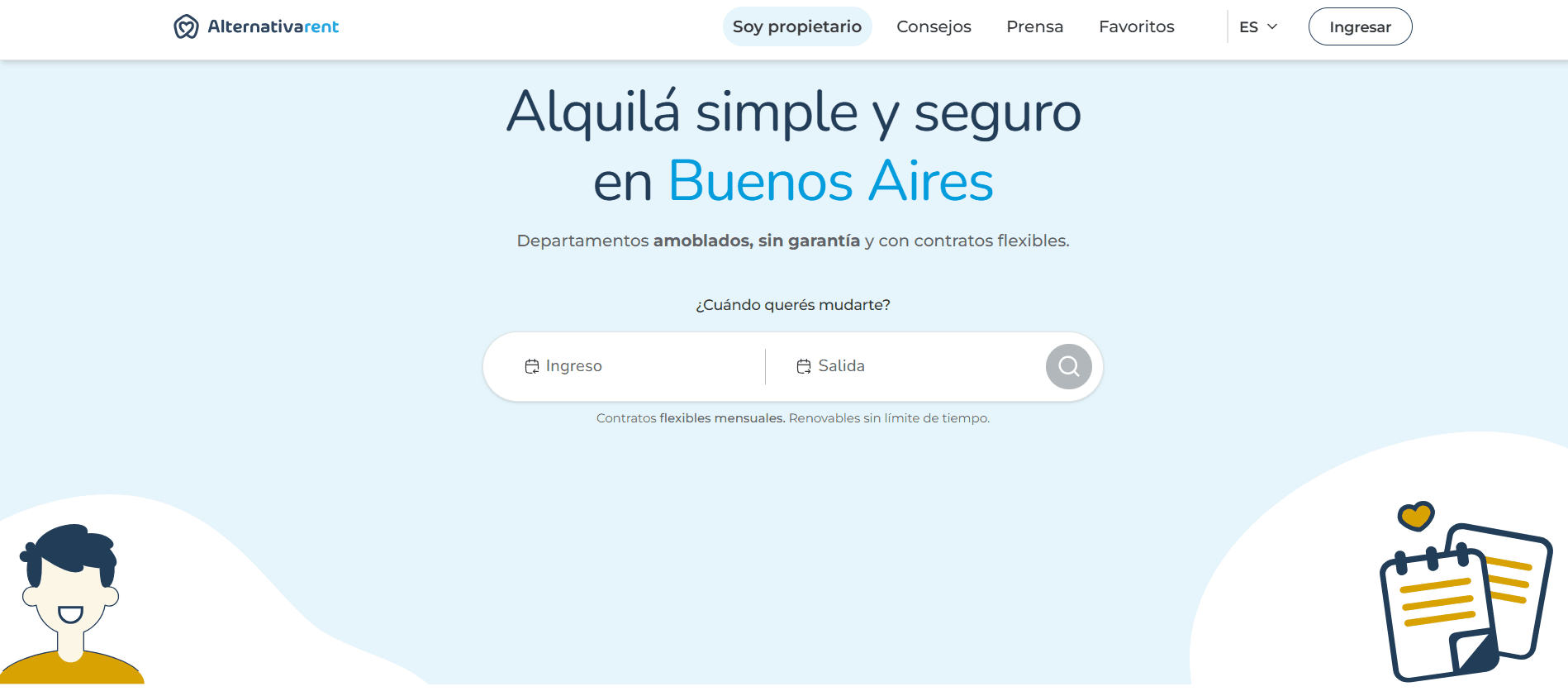 Alquileres amoblados mensuales en Buenos Aires
